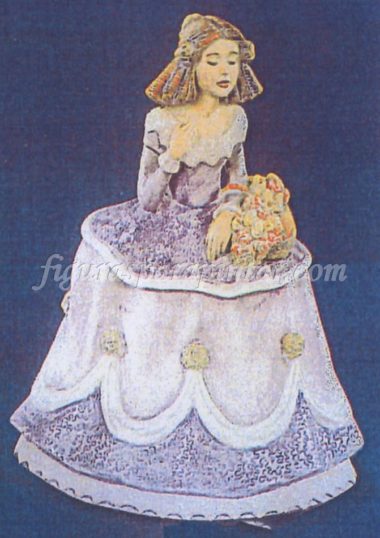 Menina con cesto de flores