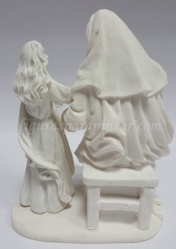 Figura Santa Ana Con Niña DRW - Resina Pintada A Mano - 11cm