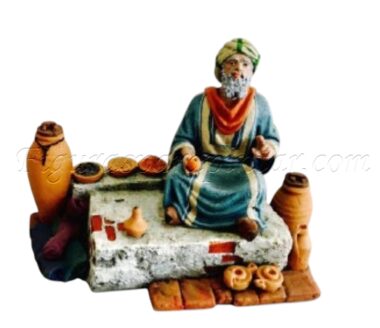 Vendedor con puesto estilo hebreo