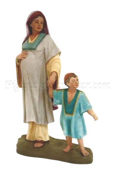 Pastora embarazada con niño estilo hebreo