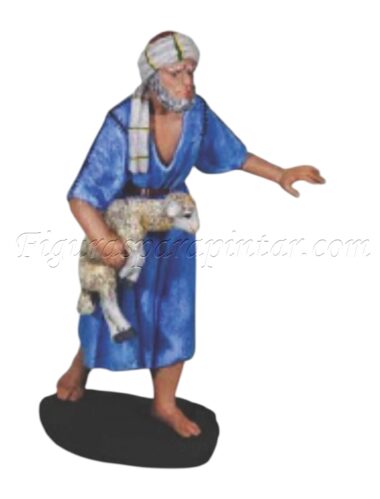 Pastor adorando con cordero estilo hebreo