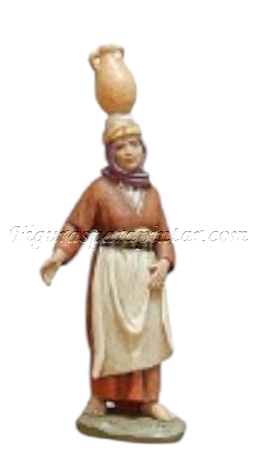 Pastora con cántaro en cabeza estilo hebreo